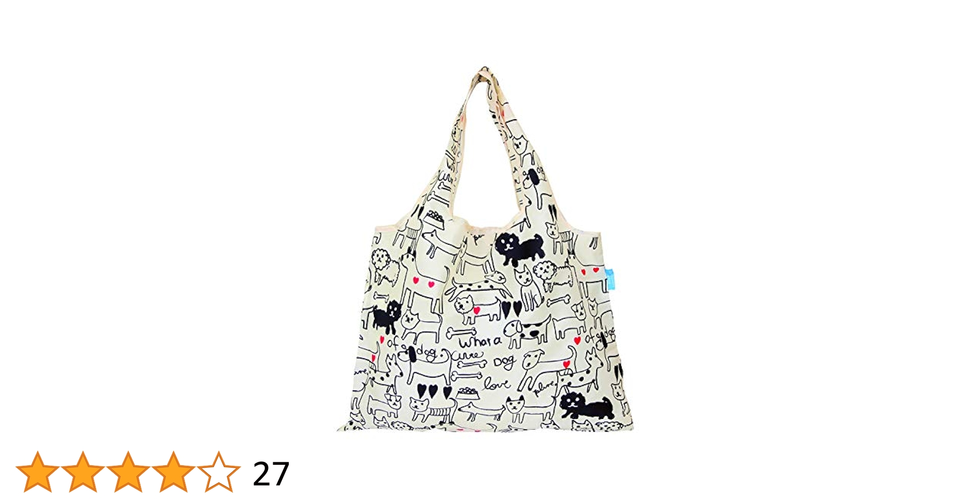 新品　ショッピングバッグ　モノトーン ドッグ　折りたたみ エコバッグ　犬 新品 ショッピングバッグ モノトーン ドッグ 折りたたみ エコ